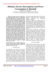 Minimize Service Interruptions and Power Consumption in Handoff Ankur Soni