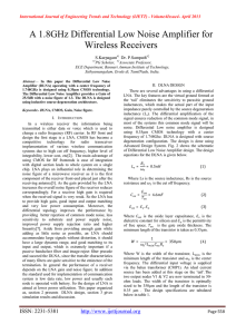 A 1.8GHz Differential Low Noise Amplifier for Wireless Receivers S.Karpagam