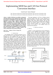 Implementing MOD bus and CAN bus Protocol Conversion Interface