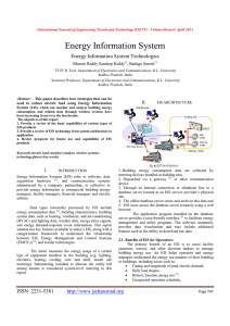 Energy Information System Energy Information System Technologies Bheemi Reddy Sandeep Reddy