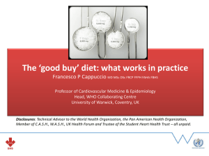 The ‘good buy’ diet: what works in practice Francesco P Cappuccio