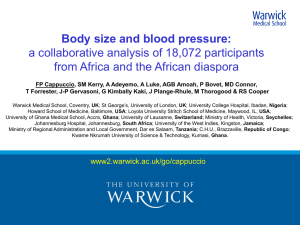 Body size and blood pressure: a collaborative analysis of 18,072 participants