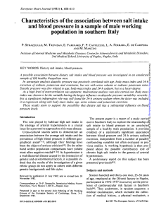 Characteristics of the association between salt intake population in southern Italy
