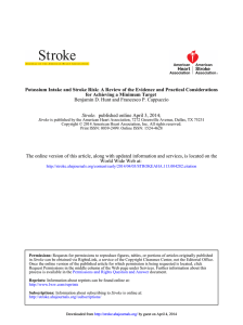 Potassium Intake and Stroke Risk: A Review of the Evidence... for Achieving a Minimum Target
