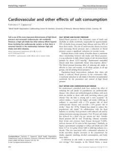 Cardiovascular and other effects of salt consumption Francesco P. Cappuccio
