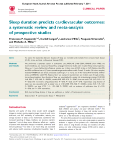 Sleep duration predicts cardiovascular outcomes: a systematic review and meta-analysis