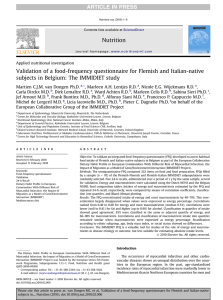 Validation of a food-frequency questionnaire for Flemish and Italian-native
