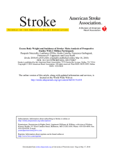 Excess Body Weight and Incidence of Stroke: Meta-Analysis of Prospective