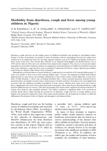 Morbidity from diarrhoea, cough and fever among young children in Nigeria