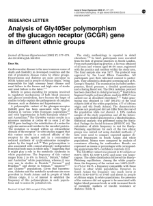 Analysis of Gly40Ser polymorphism of the glucagon receptor (GCGR) gene RESEARCH LETTER