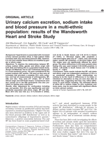 Urinary calcium excretion, sodium intake and blood pressure in a multi-ethnic
