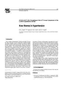 New themes in hypertension HIGHLIGHT ON: Proceedings of the 11