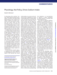 Physiology, Not Policy, Drives Sodium Intake COMMENTARIES on