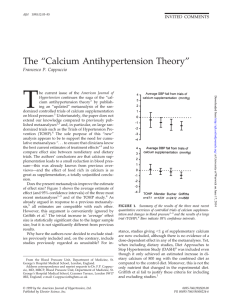 T The “Calcium Antihypertension Theory” Francesco P. Cappuccio INVITED COMMENTS