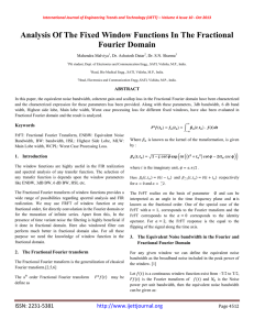 Analysis Of The Fixed Window Functions In The Fractional Fourier Domain