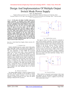 Design And Implementation Of Multiple Output Switch Mode Power Supply