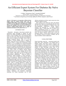 An Efficient Expert System For Diabetes By Naïve Bayesian Classifier