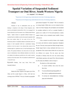 Spatial Variation of Suspended Sediment Transport on Omi River, South-Western Nigeria