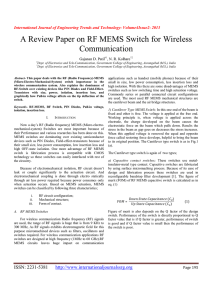 A Review Paper on RF MEMS Switch for Wireless Communication