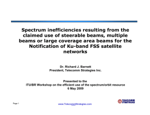 Spectrum inefficiencies resulting from the claimed use of steerable beams, multiple