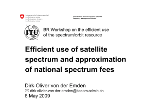 Efficient use of satellite spectrum and approximation of national spectrum fees
