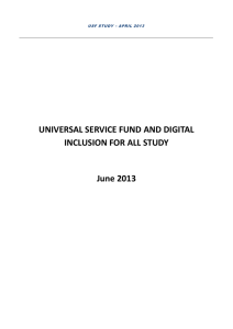UNIVERSAL SERVICE FUND AND DIGITAL INCLUSION FOR ALL STUDY June 2013