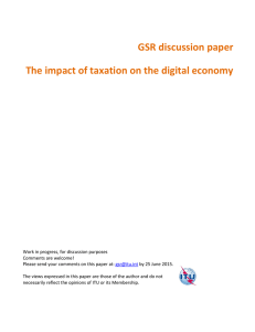 GSR discussion paper  The impact of taxation on the digital economy  