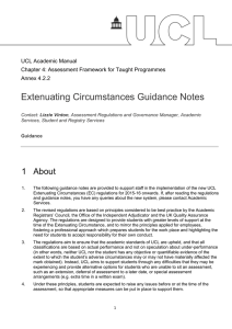 Extenuating Circumstances Guidance Notes 1  About  UCL Academic Manual