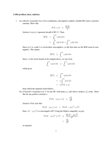 Co902 problem sheet, solutions 1. Markov inequality constant. Show that: