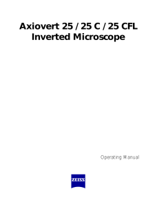 Axiovert 25 / 25 C / 25 CFL Inverted Microscope Operating Manual