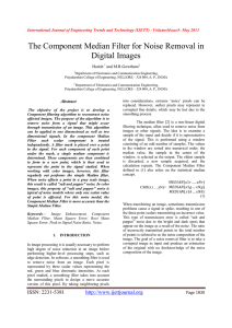 The Component Median Filter for Noise Removal in Digital Images Harish