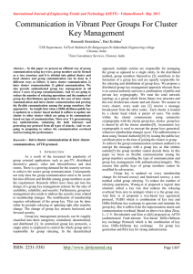 Communication in Vibrant Peer Groups For Cluster Key Management Hemanth Siramdasu