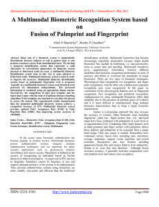 A Multimodal Biometric Recognition System based on Fusion of Palmprint and Fingerprint