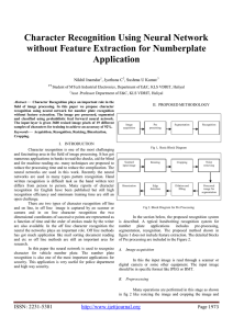 Character Recognition Using Neural Network without Feature Extraction for Numberplate Application