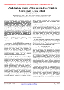 Architecture Based Optimization Incorporating Component Reuse Effort M.Yuvaraju