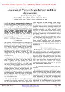 Evolution of Wireless Micro Sensors and their Applications.