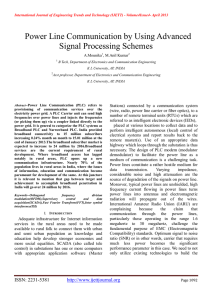 Power Line Communication by Using Advanced Signal Processing Schemes A.Mounika