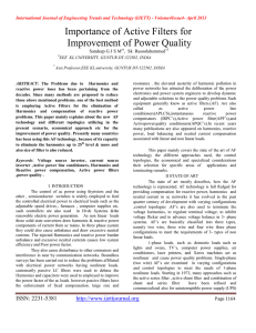 Importance of Active Filters for Improvement of Power Quality