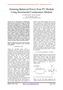 Attaining Balanced Power from PV Module Using Incremental Conductance Method  D.V.Pavan Kumar