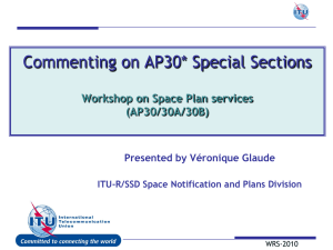 Commenting on AP30* Special Sections Workshop on Space Plan services (AP30/30A/30B)
