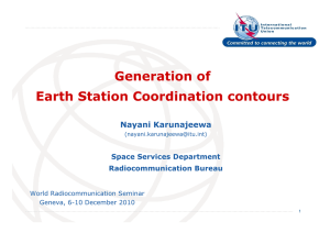 Generation of Earth Station Coordination contours Nayani Karunajeewa Space Services Department