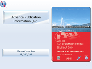 Advance Publication Information (API) 1