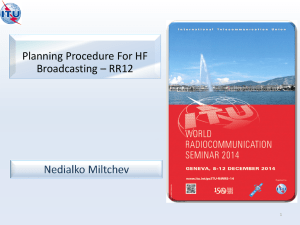 Planning Procedure For HF Broadcasting – RR12 1