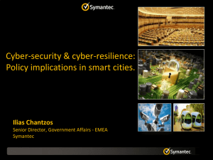 Cyber-security &amp; cyber-resilience: Policy implications in smart cities. Ilias Chantzos