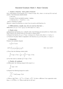Essential Graduate Math I : Basic Calculus