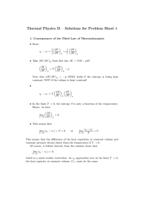 Thermal Physics II – Solutions for Problem Sheet 1