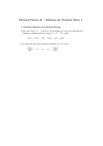 Thermal Physics II – Solutions for Problem Sheet 4