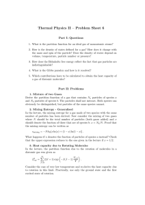 Thermal Physics II – Problem Sheet 6 Part I: Questions