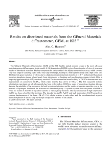 Results on disordered materials from the GEneral Materials ARTICLE IN PRESS