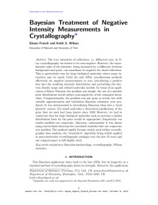 Bayesian Treatment of Negative Intensity Measurements in Crystallography ∗